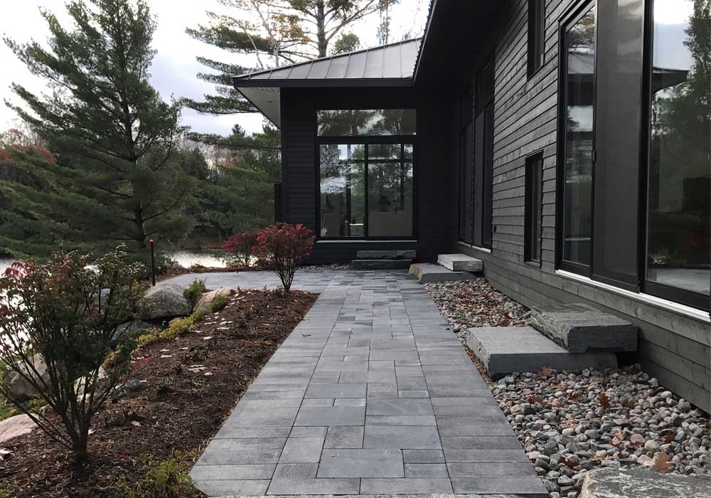 Lakeside Unilock Walkway & Granite Steps